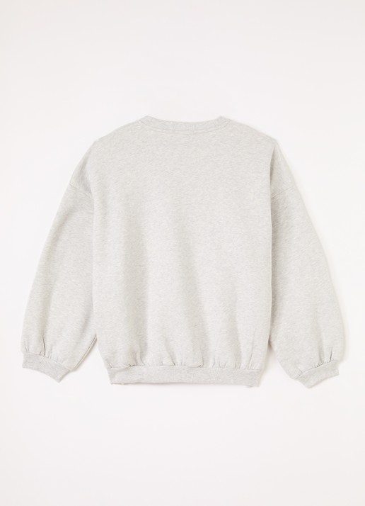 Mini Rodini Elephant shrew sweater met print  - voorkant 2 grijsmele