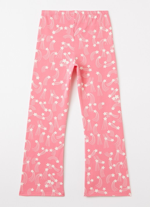Mini Rodini Flared fit broek met print - voorkant 3 roze