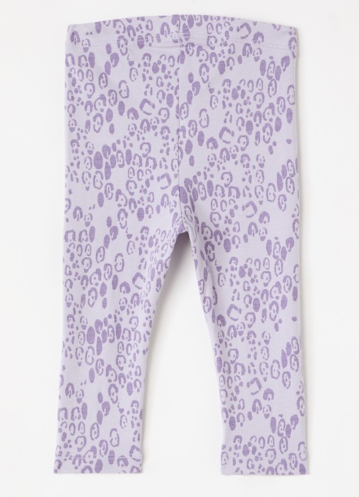 Mini Rodini Legging met panterprint - voorkant 4 paars
