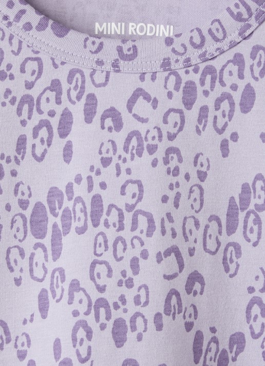 Mini Rodini Leopard jurk met panterprint - detail lichtpaars