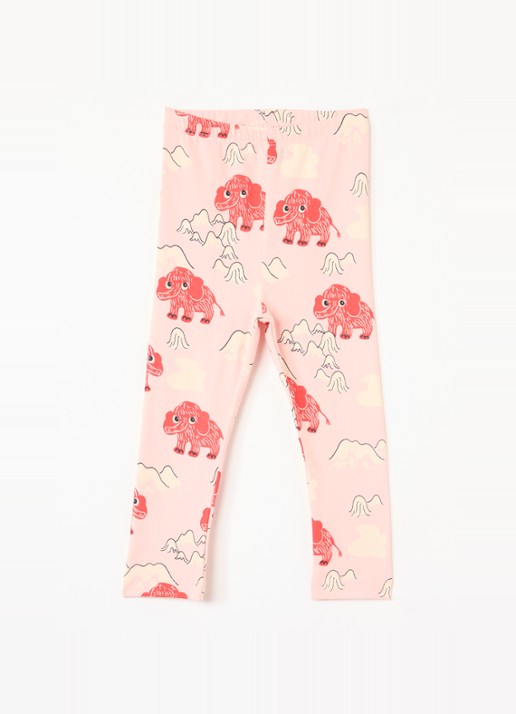 Mini Rodini Mammoth legging met print  - voorkant 2 zalmroze