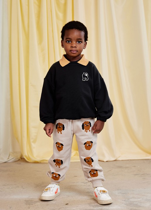 Mini Rodini Panther sweater met borduring - voorkant 4 zwart