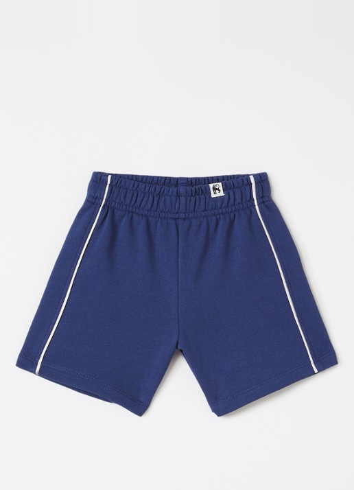 Mini Rodini Plain Piping loose fit korte joggingbroek