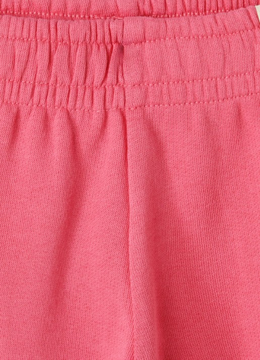 Mini Rodini Plain Piping tapered fit korte joggingbroek - detail roze