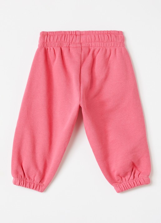 Mini Rodini Plain Piping tapered fit korte joggingbroek - voorkant 3 roze