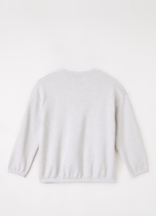 Mini Rodini Siamese sweater met print - voorkant 3 grijsmele