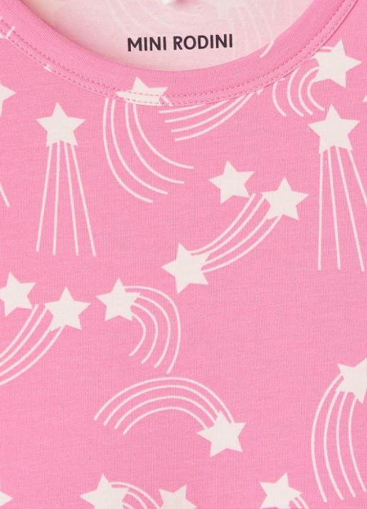 Mini Rodini Starfall jurk met print - detail 5 roze