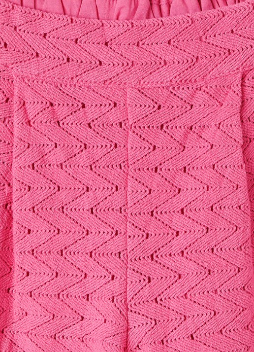 Mini Rodini Straight fit broek met structuur - detail donkerroze
