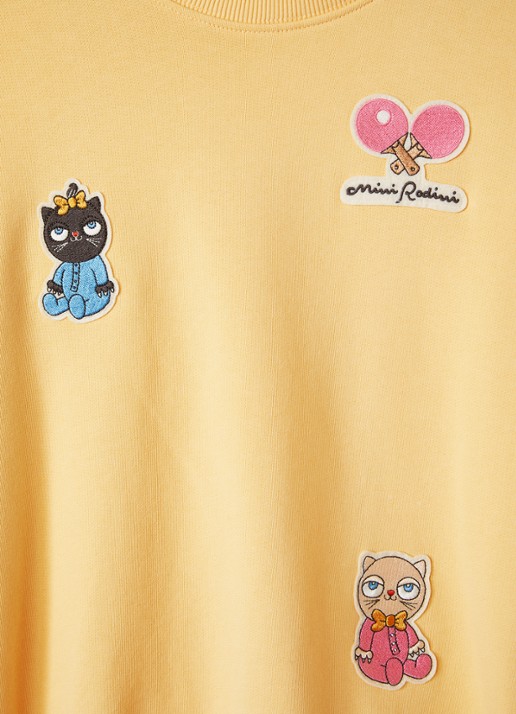 Mini Rodini Sweater met borduring - detail geel