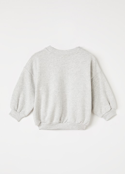 Mini Rodini Sweater met borduring - voorkant 2 grijsmele