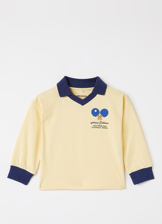 Mini Rodini T-shirt met print - voorkant lichtgeel