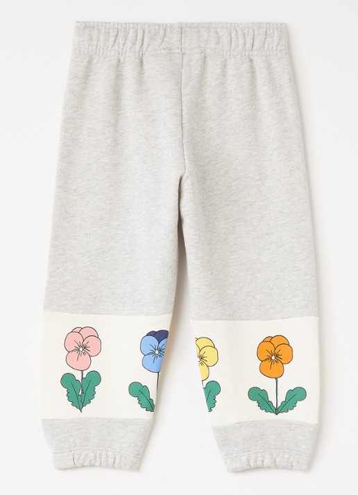 Mini Rodini Tapered fit joggingbroek met print - voorkant 3 grijsmele