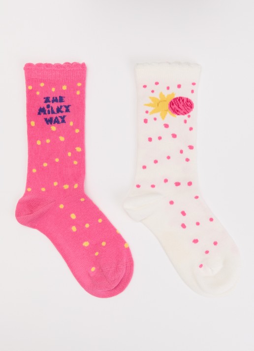 Mini Rodini The Milky Way sokken met stippenprint in 2-pack