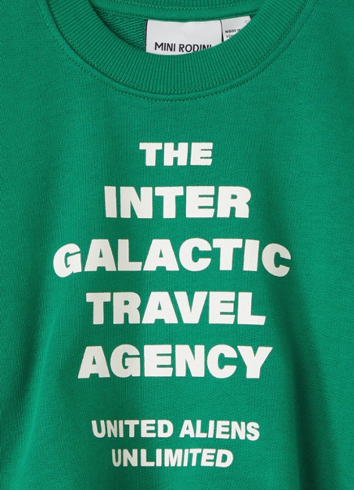 Mini Rodini Travel Agency sweater met print - detail 5 donkergroen