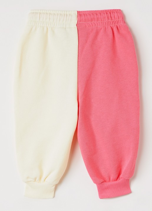 Mini Rodini Travel Agency tapered fit joggingbroek met print - voorkant 4 roze