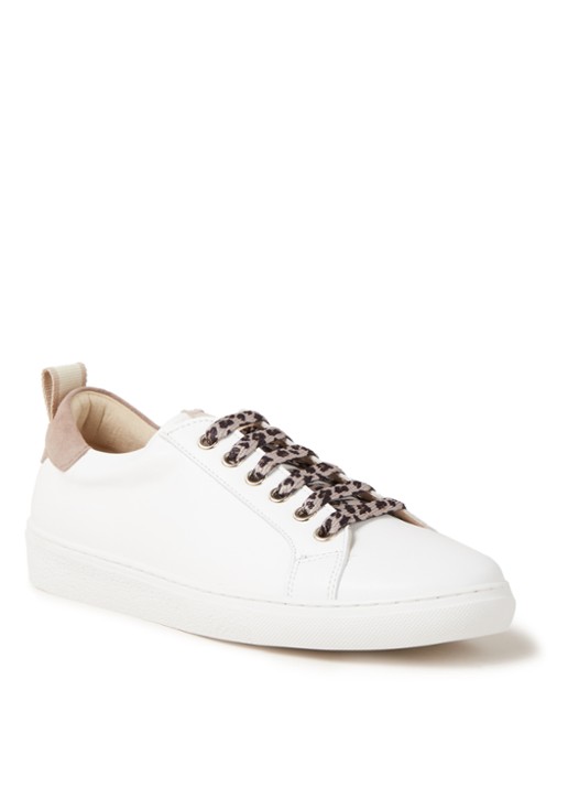 Mint Velvet Allie sneaker van leer - voorkant 4 wit