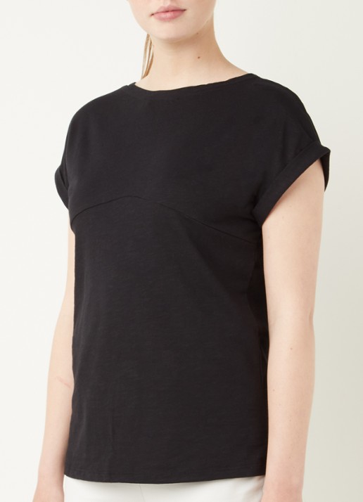 Mint Velvet T-shirt met print en glitter - detail zwart