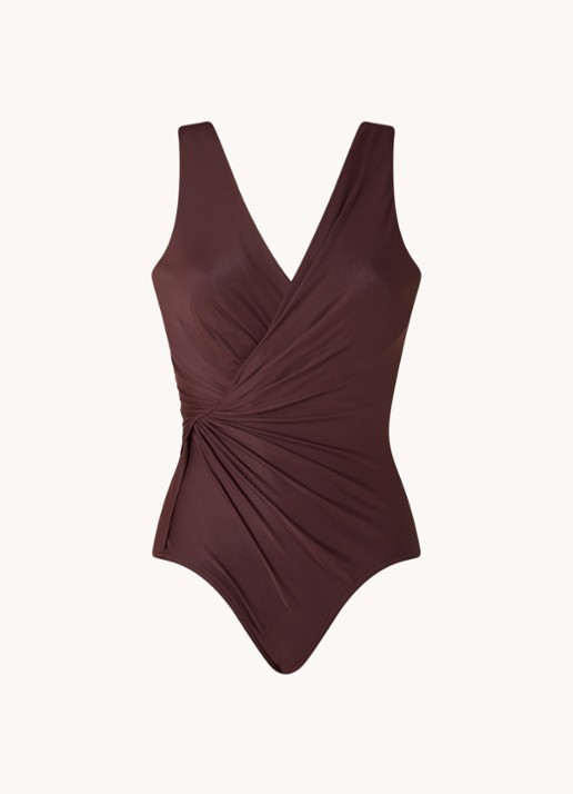 Miraclesuit Esmerelda corrigerend badpak met beugel  - voorkant 3 donkerbruin