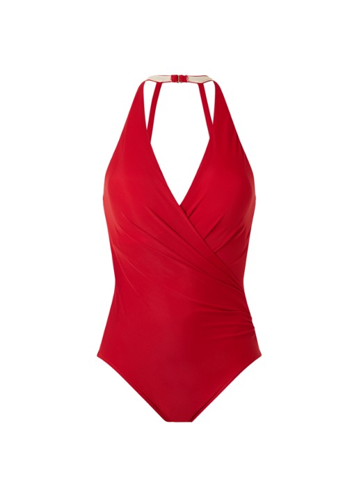 Miraclesuit Rock Solid voorgevormd corrigerend badpak - voorkant 3 rood
