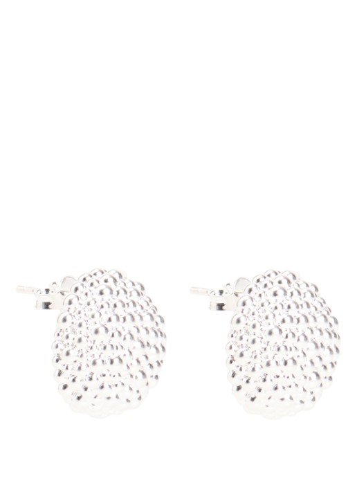 Missoma Baya Dome oorstekers  - voorkant 3 zilver