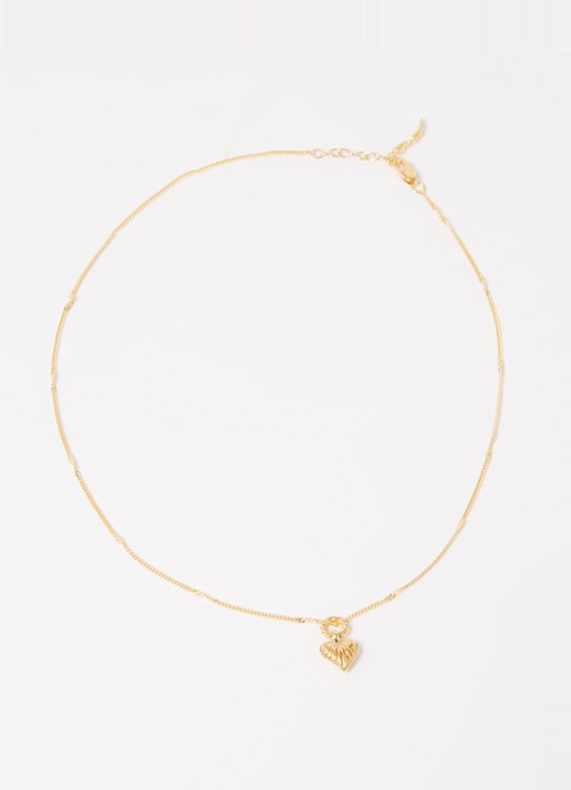 Missoma Mini Rigde Heart ketting verguld - detail goud