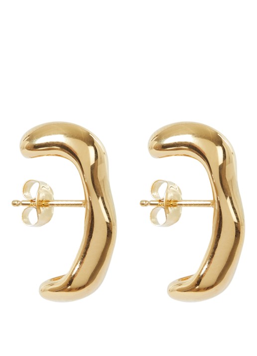 Missoma Molten Cuff oorstekers verguld - voorkant 2 goud