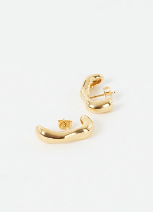 Missoma Molten Cuff oorstekers verguld - voorkant 3 goud