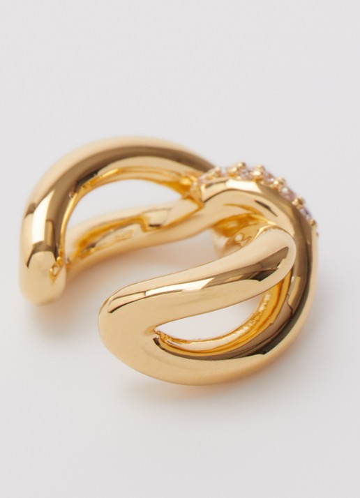 Missoma Molten Snow ear cuff verguld met zirkonia - detail 3 goud