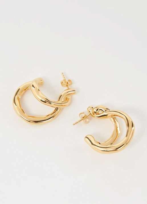 Missoma Molten Twisted oorringen verguld - voorkant 3 goud