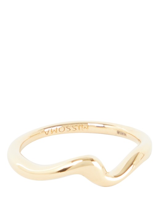Missoma Molton Wave Stacking ring verguld - voorkant goud