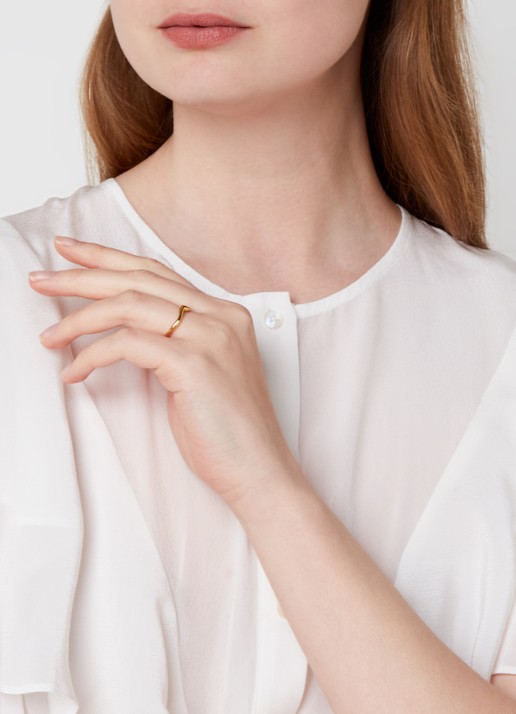 Missoma Molton Wave Stacking ring verguld - voorkant 2 goud