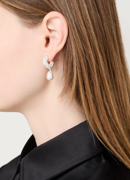 Missoma Pearl Baya oorstekers verguld - voorkant 2 zilver
