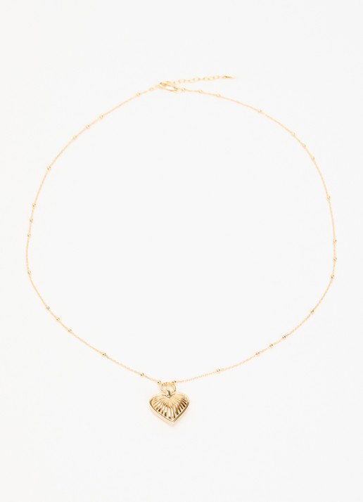 Missoma Ridge Heart ketting verguld - detail 3 goud