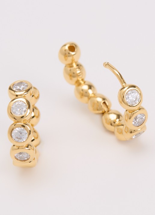 Missoma Tennis Small oorringen met zirkonia - detail 3 goud