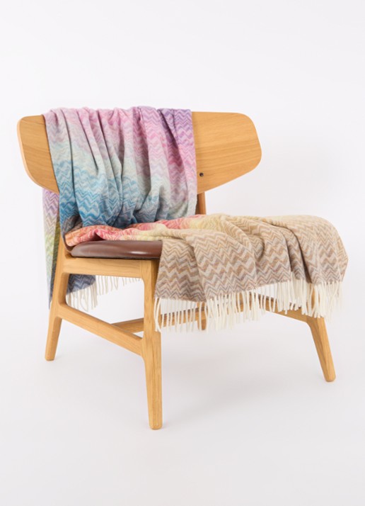 Missoni Bastien plaid in wolblend 130 x 190 cm - voorkant 3 multicolor