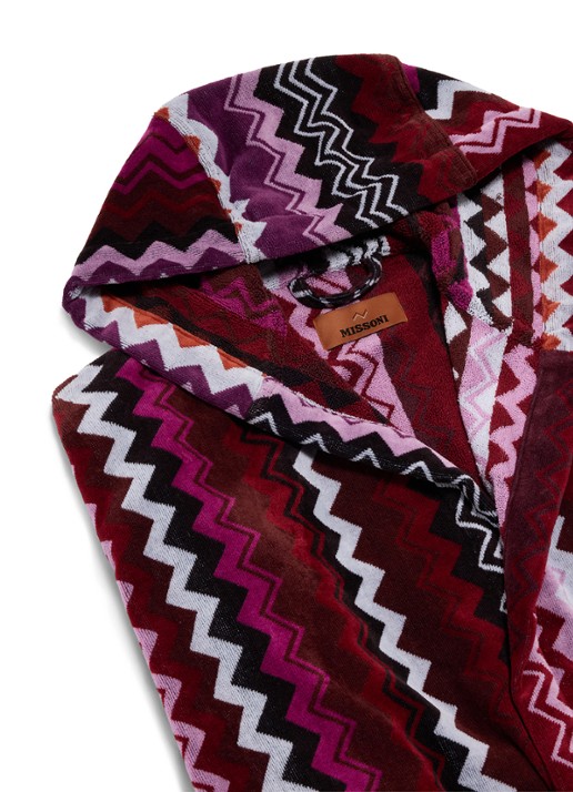 Missoni Giacomo badjas met print - unisex - detail bordeauxrood