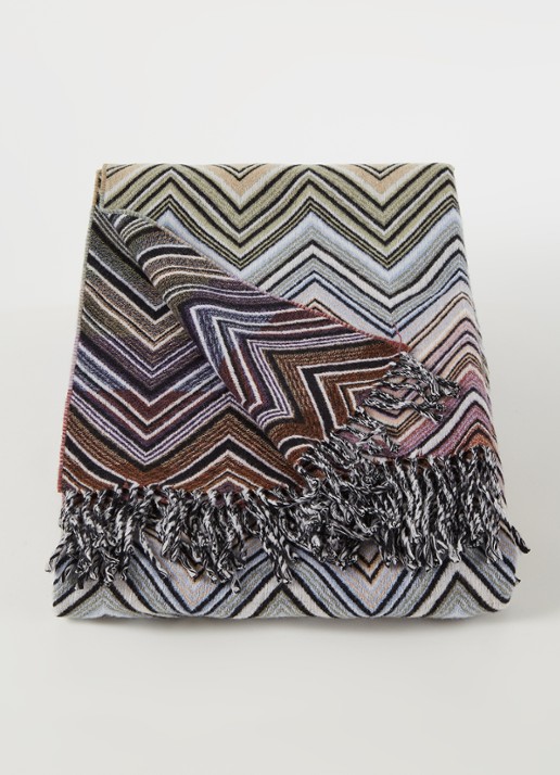 Missoni Perseo plaid van wol 130 x 190 cm - voorkant 3 bruin