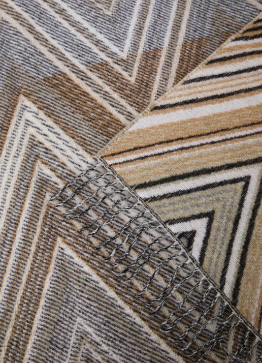 Missoni Plume plaid in wolblend 130 x 190 cm - detail taupe