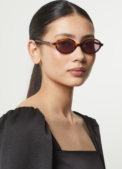Miu Miu Retro zonnebril MU 04ZS - voorkant 2 bruin