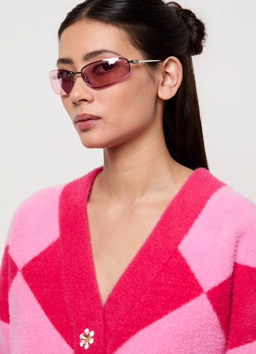 Miu Miu Retro zonnebril MU A50S   - voorkant 2 zilver