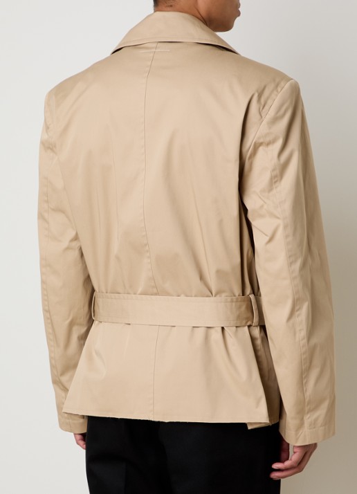 MM6 Double breasted trenchcoat met ceintuur - achterkant beige