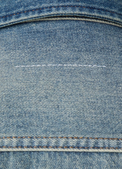MM6 Regular fit overhemd van denim met borstzak - detail 2 staalblauw