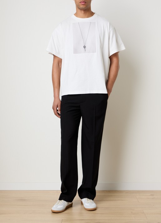 MM6 Straight fit broek in wolblend met steekzakken - voorkant 6 zwart