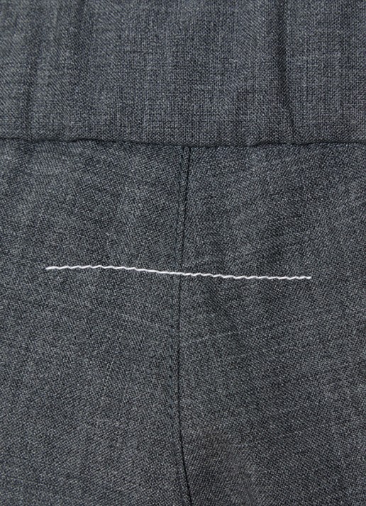 MM6 Straight fit pantalon met persplooi en steekzakken - detail 4 donkergrijs