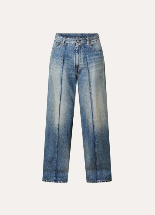 MM6 Straight leg jeans met gekleurde wassing - voorkant 5 indigo