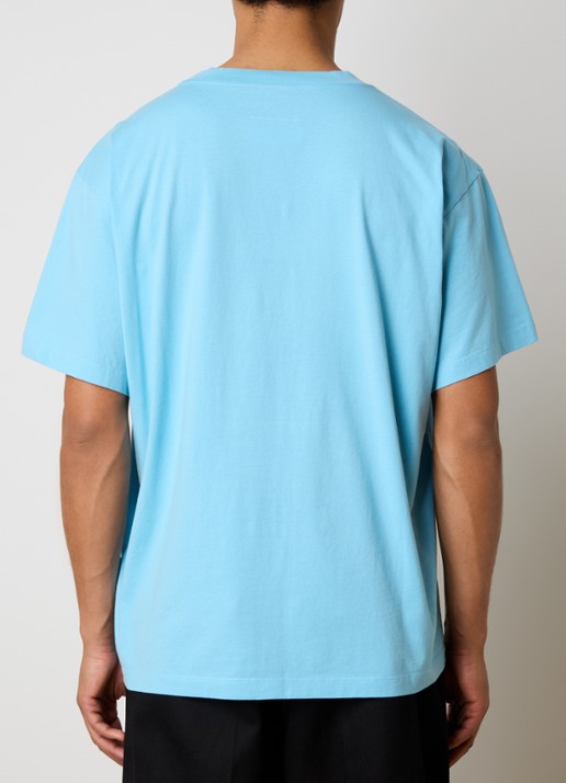 MM6 T-shirt met logo - achterkant 3 lichtblauw