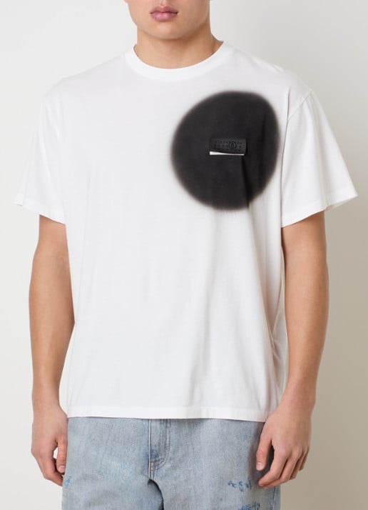 MM6 T-shirt met logoprint - detail 4 wit