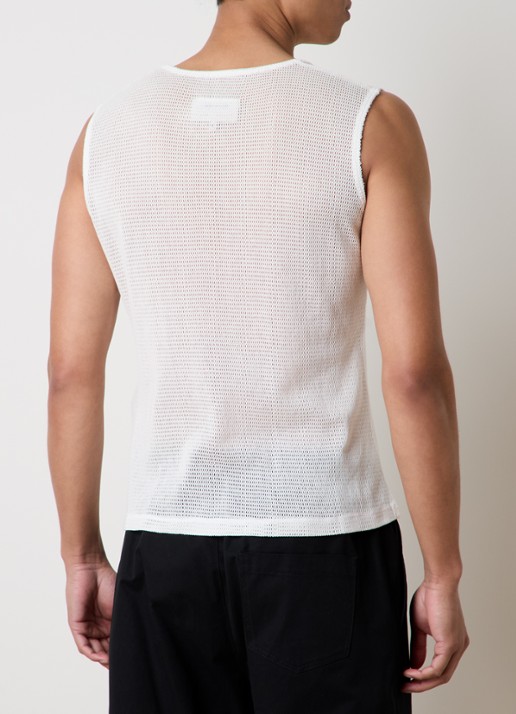 MM6 Tanktop met opengewerkt detail - achterkant 5 gebroken wit