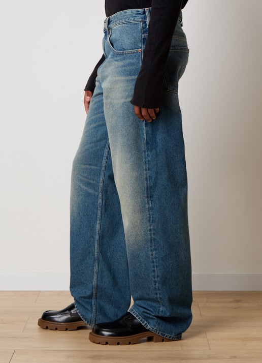 MM6 Wide fit jeans met medium wassing - detail 4 indigo