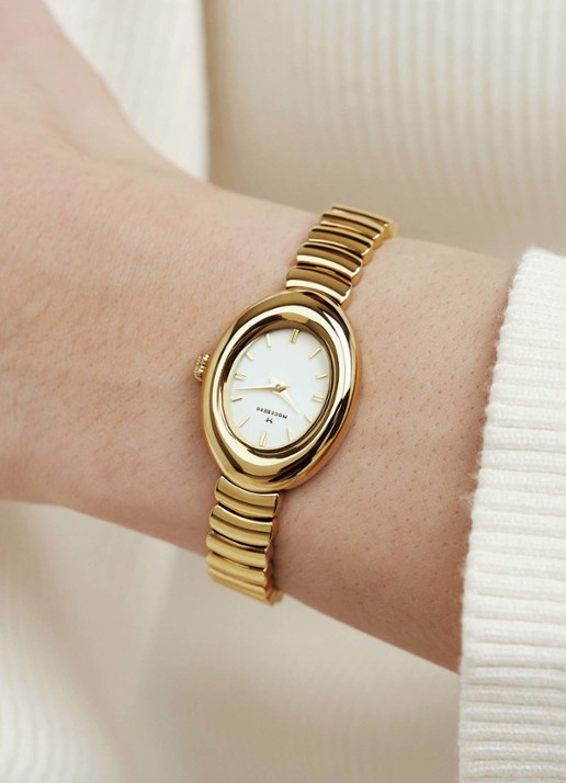 Mockberg Belle Oval horloge MB1418 - achterkant goud
